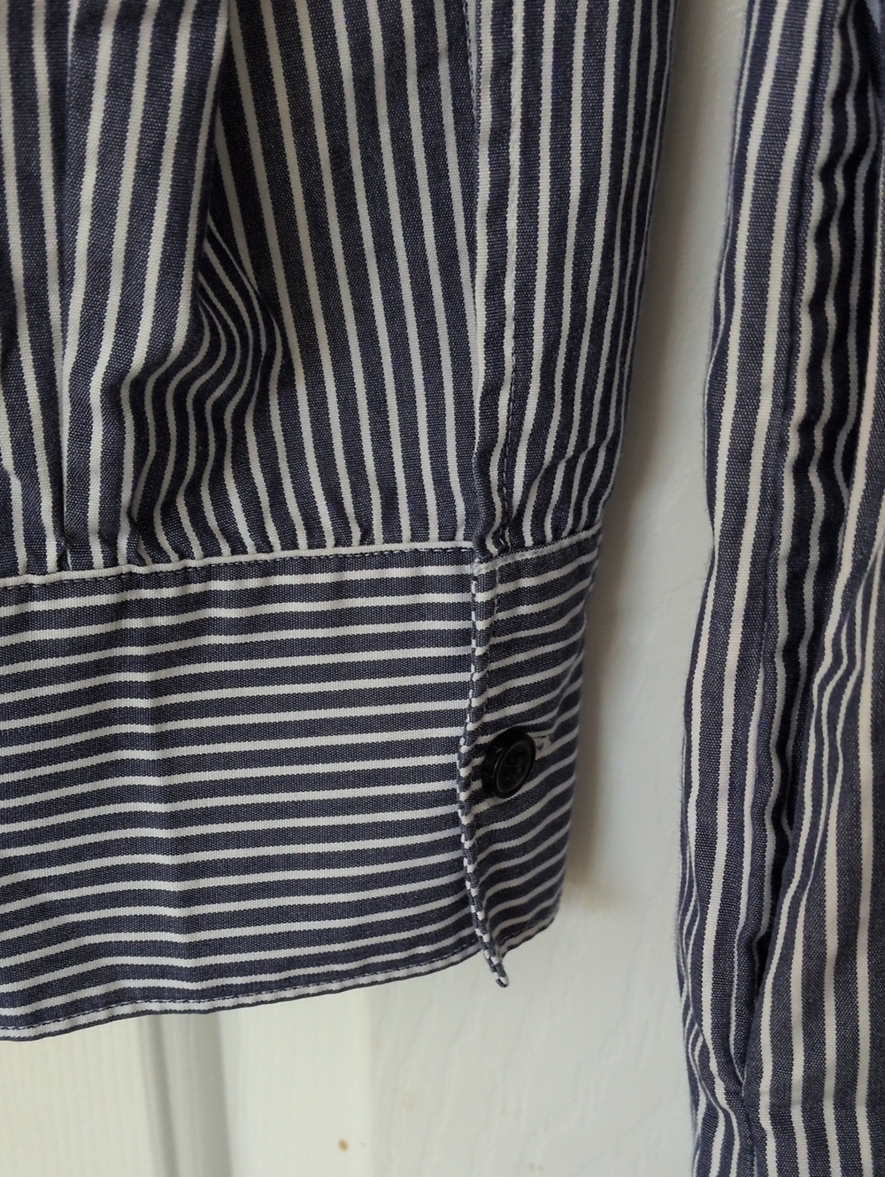 COS Striped Collared Shirt Dress Blue White Size 38 US Medium Button Down Cotton - Picture 4 of 11